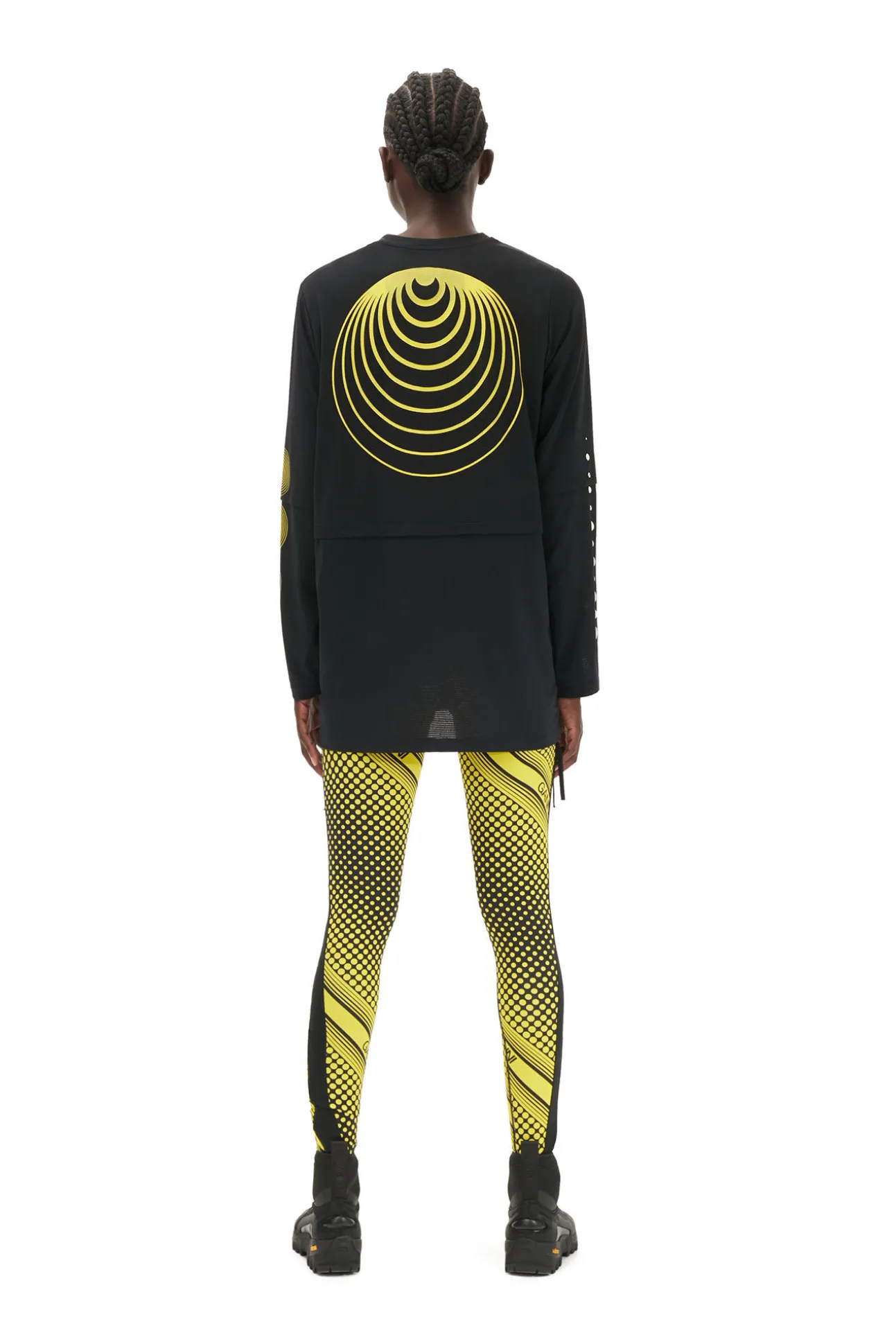 Flash Sale GANNI Active-Netz-Langarmshirt Mit Lagenlook Black