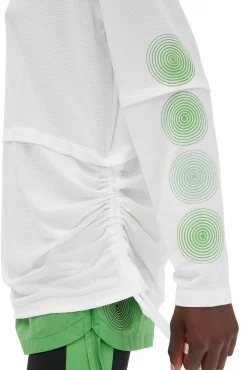 Best GANNI Active-Netz-Langarmshirt Mit Lagenlook Bright White
