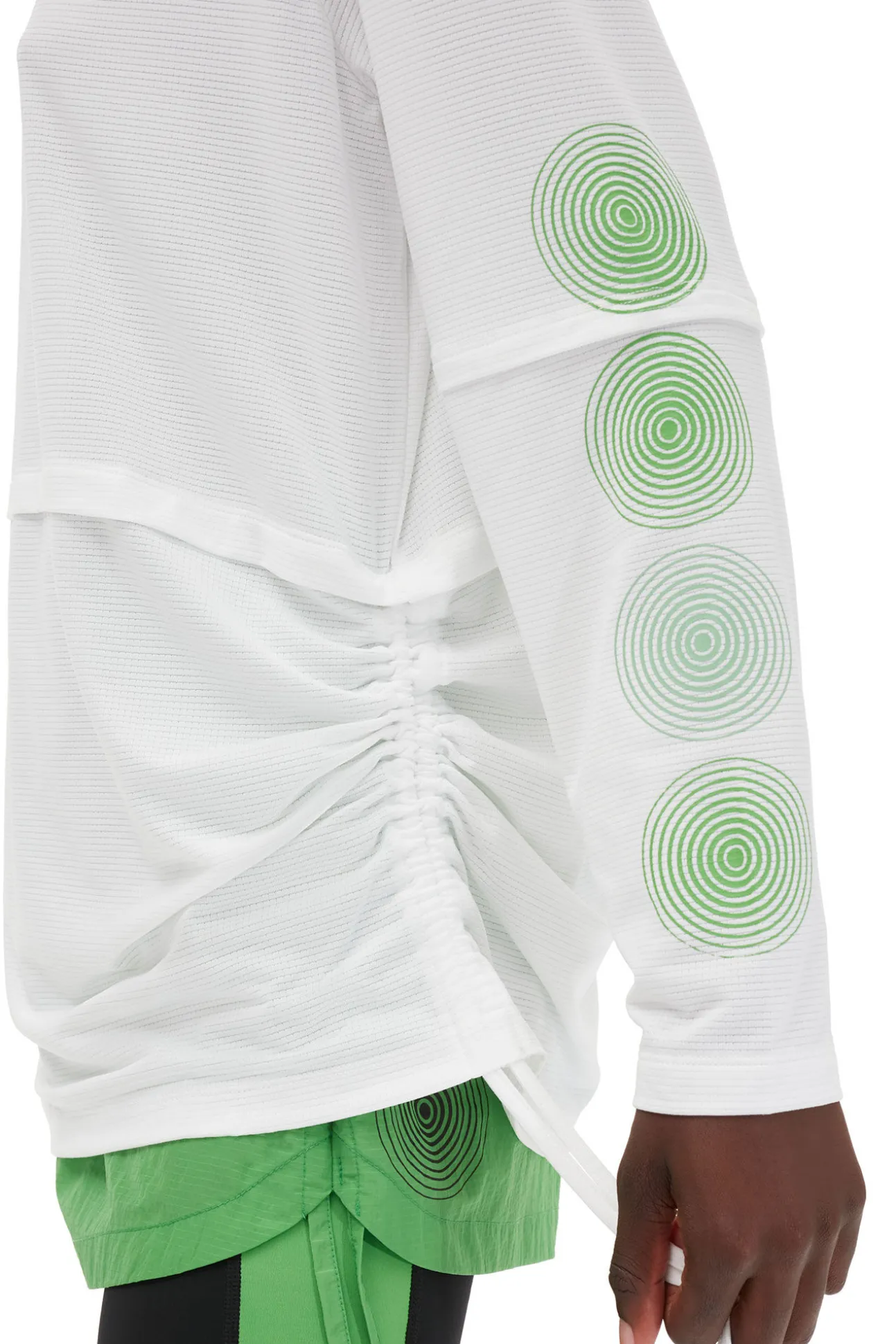 Best GANNI Active-Netz-Langarmshirt Mit Lagenlook Bright White