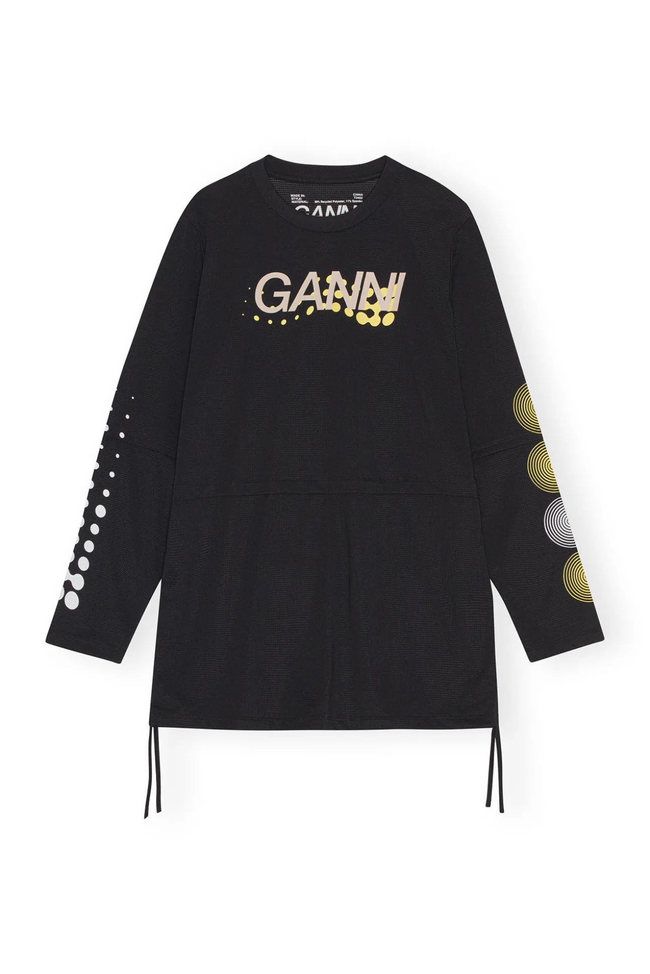 Flash Sale GANNI Active-Netz-Langarmshirt Mit Lagenlook Black