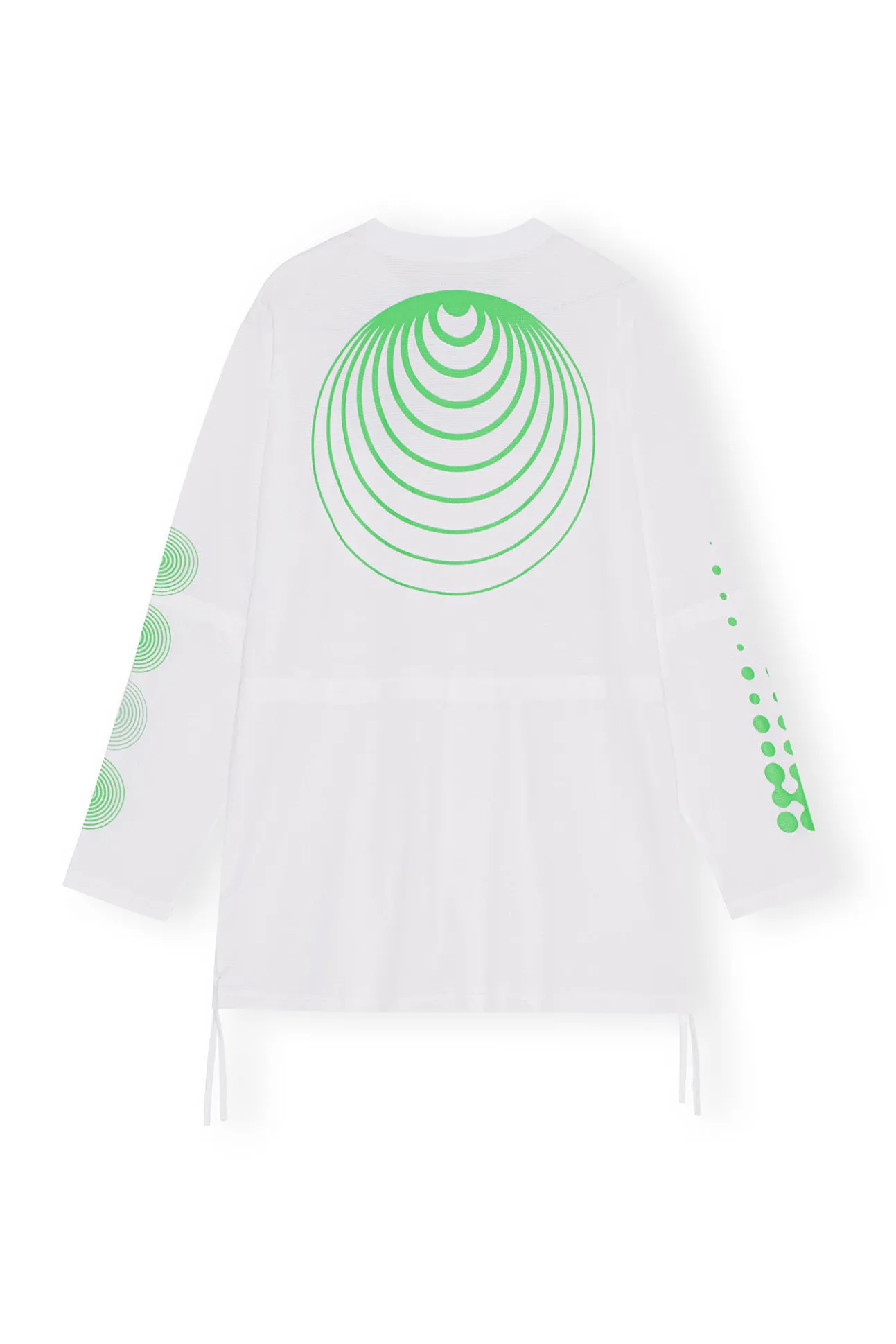 Best GANNI Active-Netz-Langarmshirt Mit Lagenlook Bright White