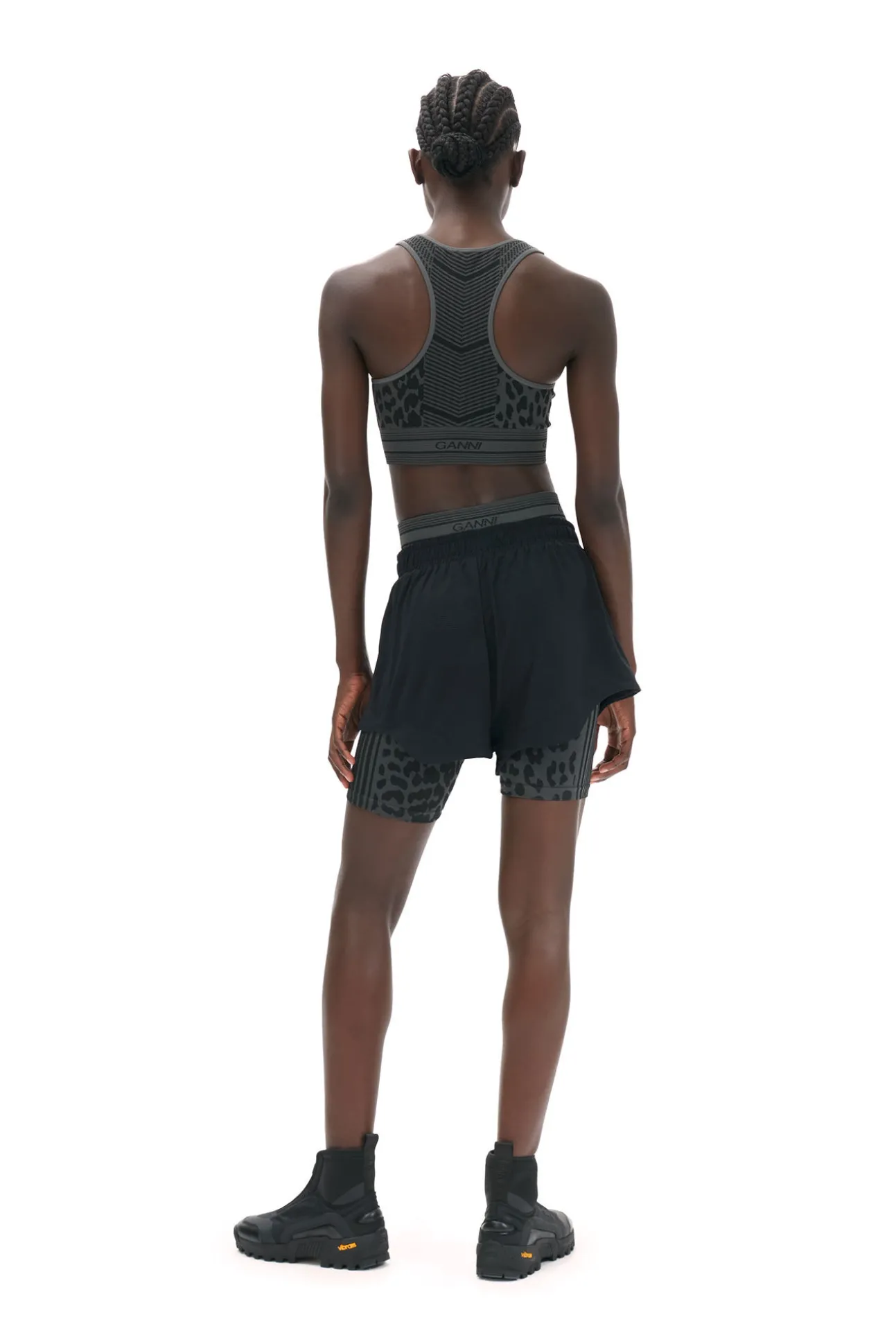 Sale GANNI Active-Netz-Shorts Black