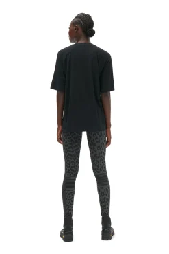 Sale GANNI Active-Netz-T-Shirt Black