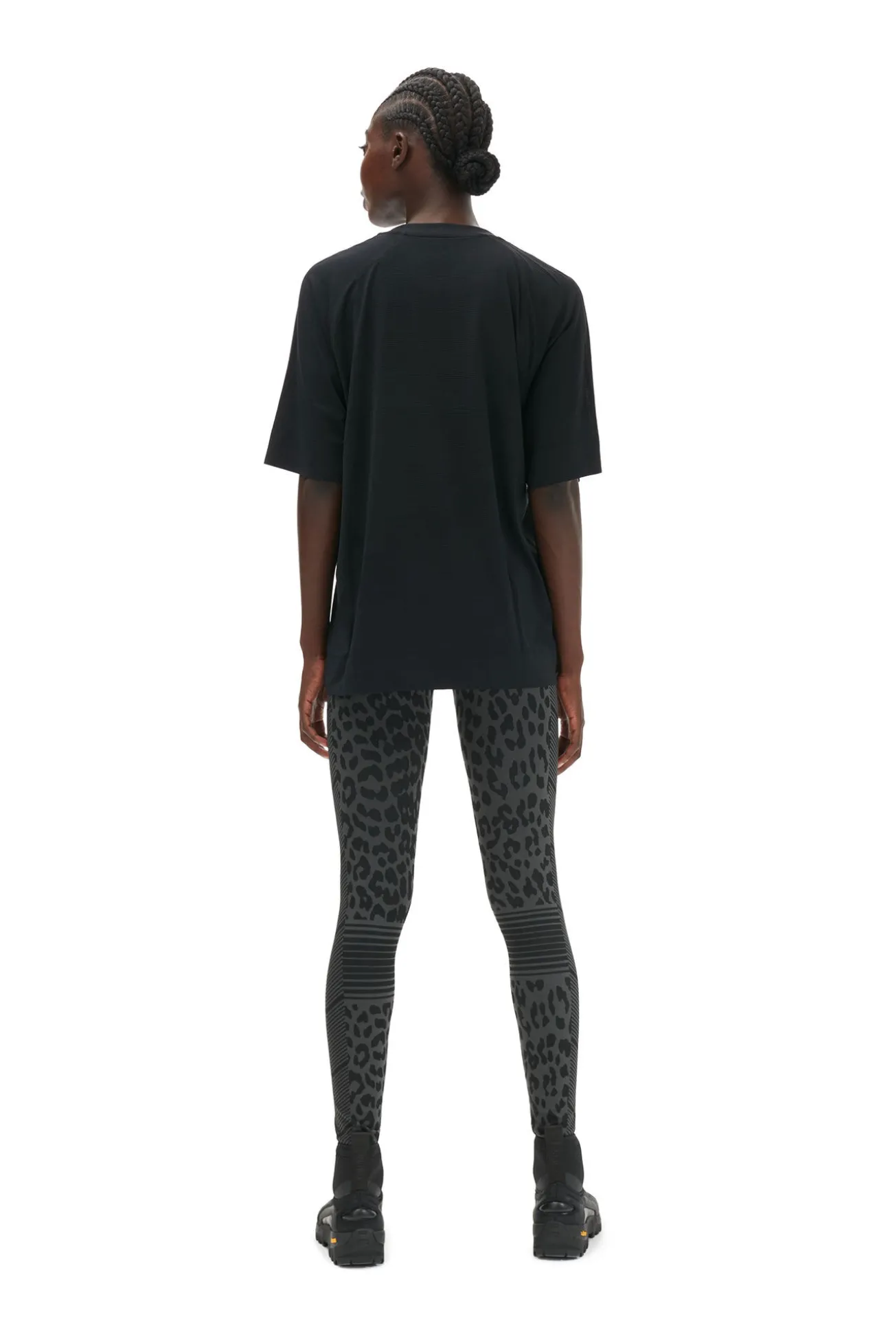 Sale GANNI Active-Netz-T-Shirt Black
