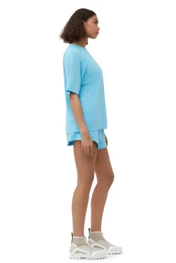 Online GANNI Active-Netz-T-Shirt Ethereal Blue