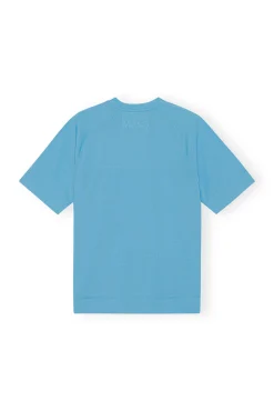 Online GANNI Active-Netz-T-Shirt Ethereal Blue