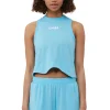Discount GANNI Aktive-Netz-Top Ethereal Blue