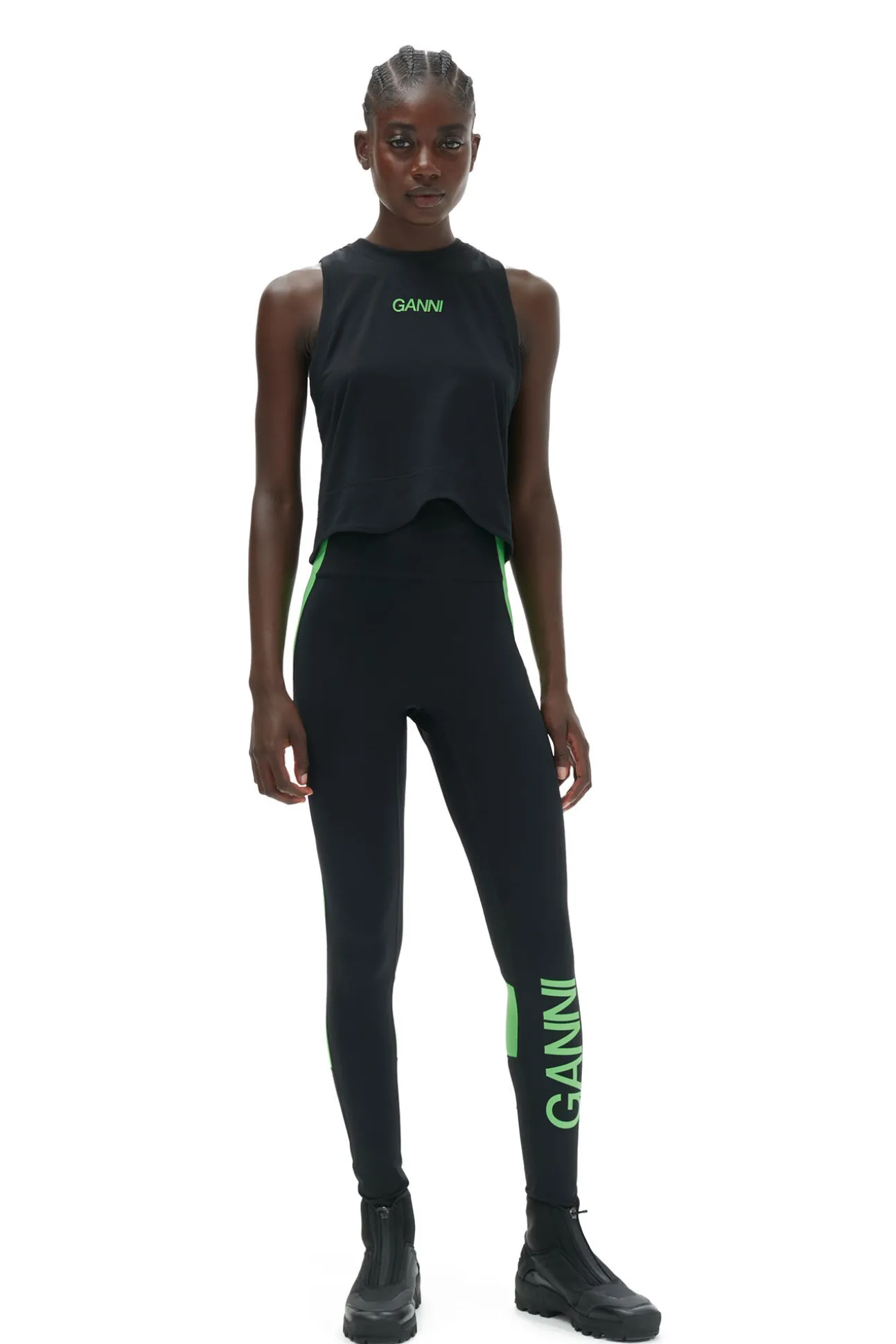 Discount GANNI Aktive-Netz-Top Black