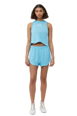 Discount GANNI Aktive-Netz-Top Ethereal Blue