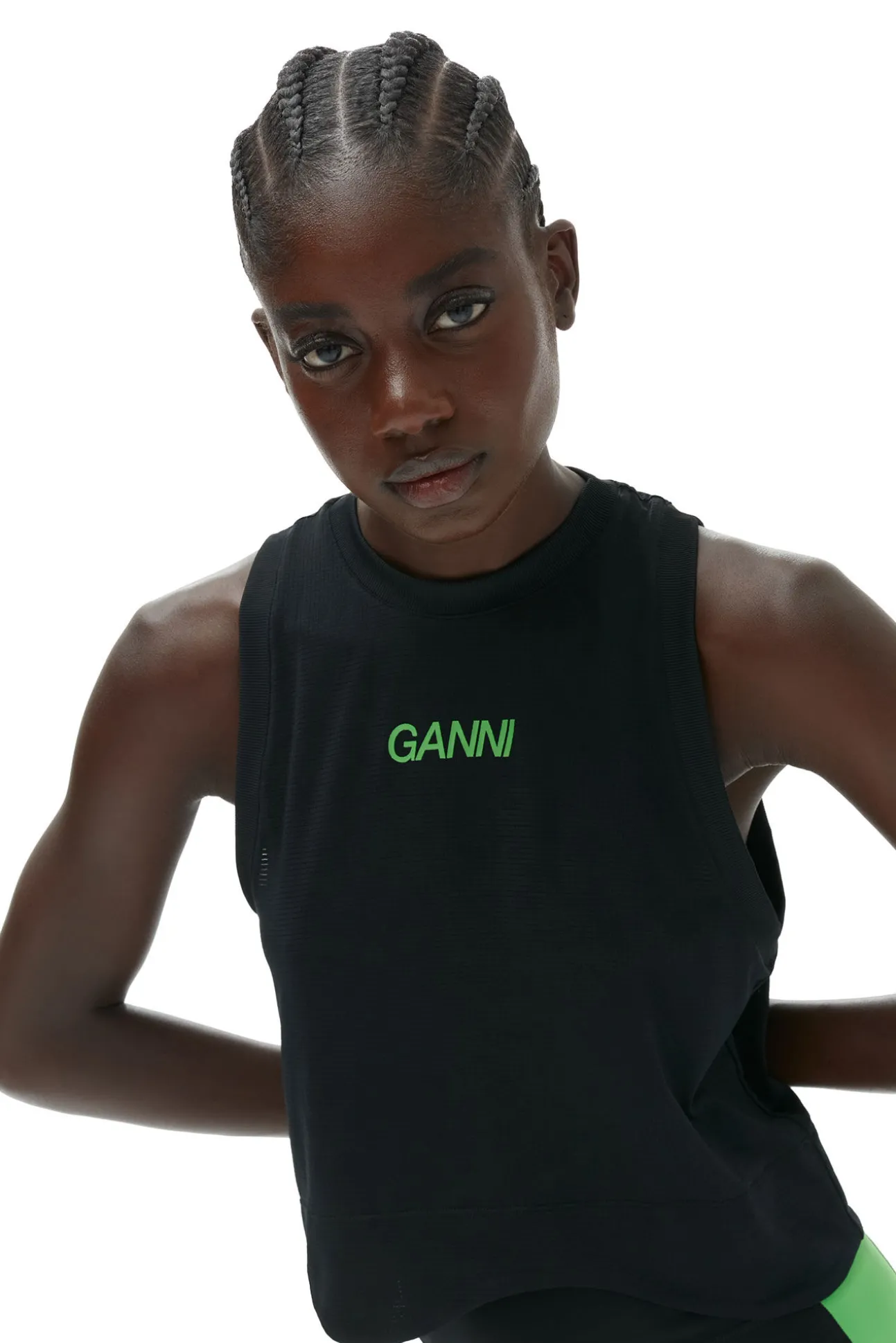 Discount GANNI Aktive-Netz-Top Black