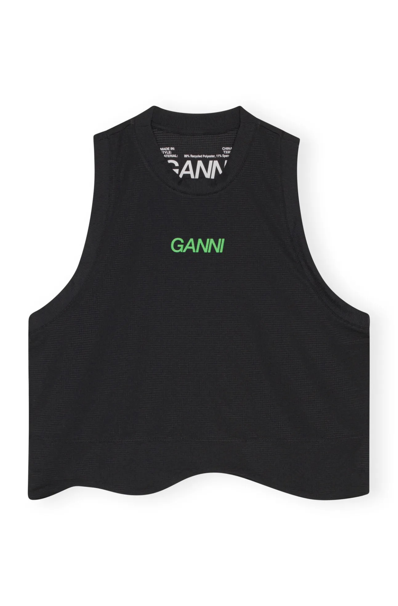 Discount GANNI Aktive-Netz-Top Black