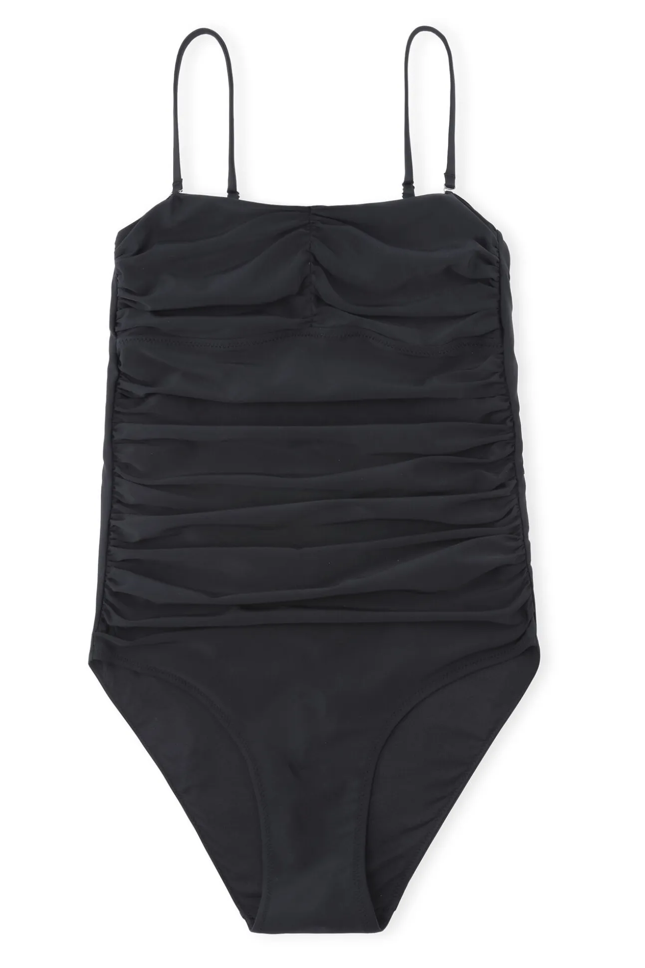 Clearance GANNI Badeanzug Mit Ruschen Black