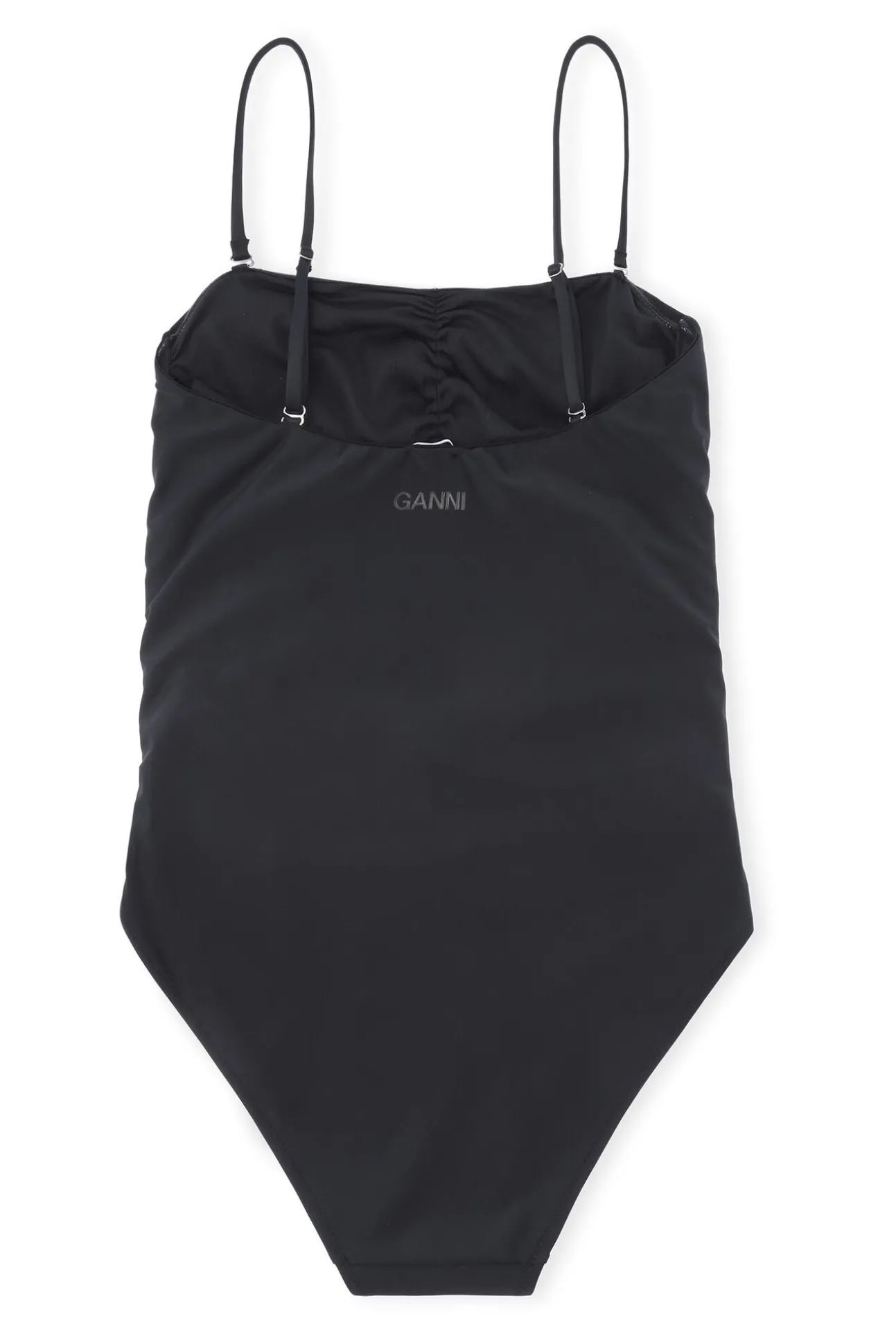 Clearance GANNI Badeanzug Mit Ruschen Black