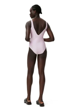 Flash Sale GANNI Badeanzug Mit Tiefem Ausschnitt Und Grafik Light Lilac