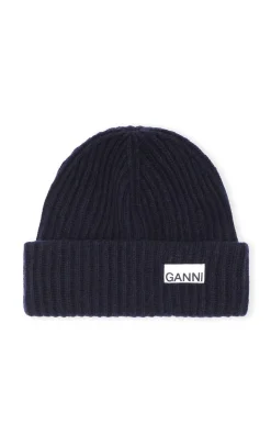 New GANNI Beanie Aus Recycelter Wolle Sky Captain