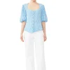 Fashion GANNI Bedruckte Button-Down-Bluse Aus Krepp Strong Blue