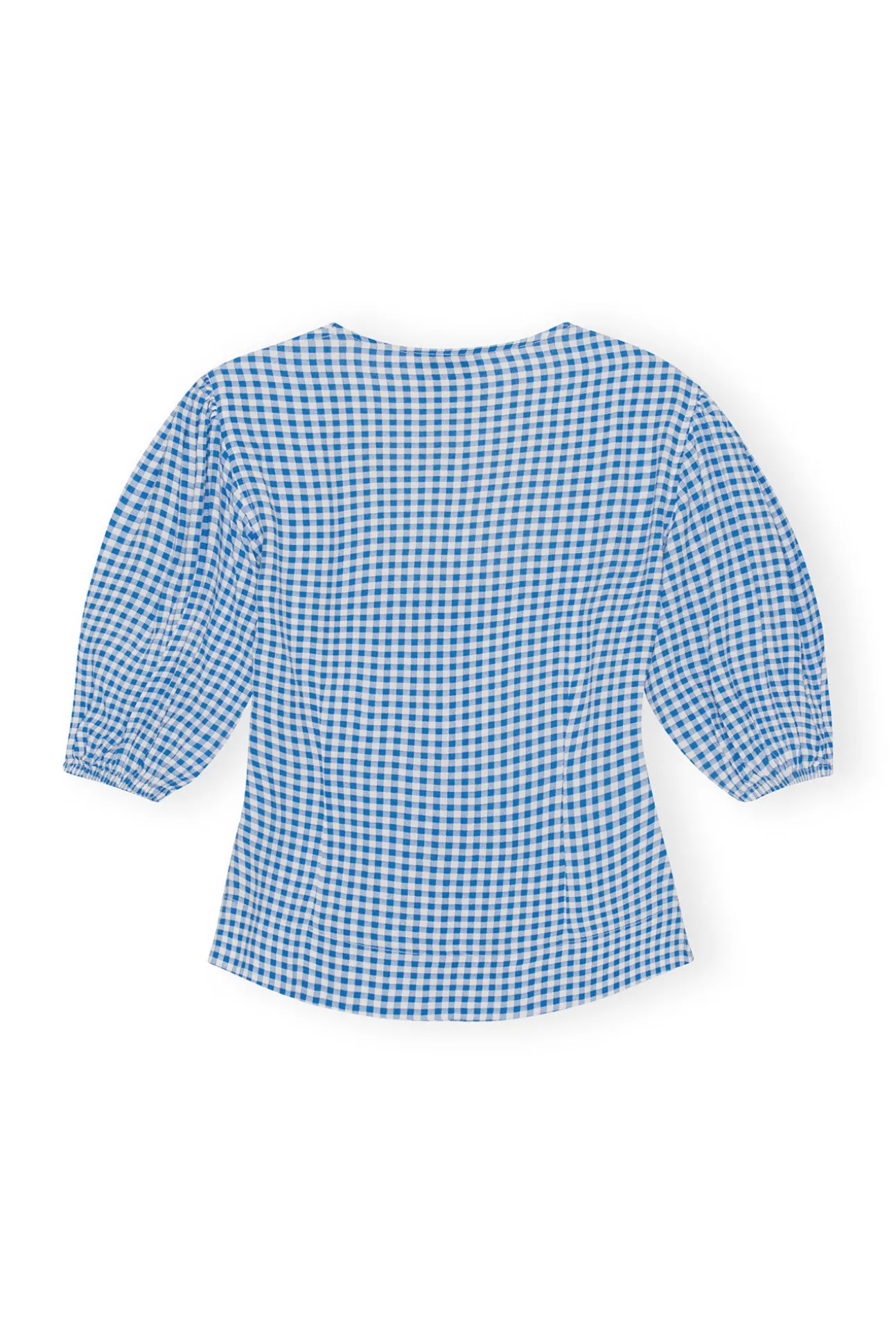 Fashion GANNI Bedruckte Button-Down-Bluse Aus Krepp Strong Blue