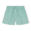 Outlet GANNI Bedruckte Elastische Shorts Aus Baumwolle Canton