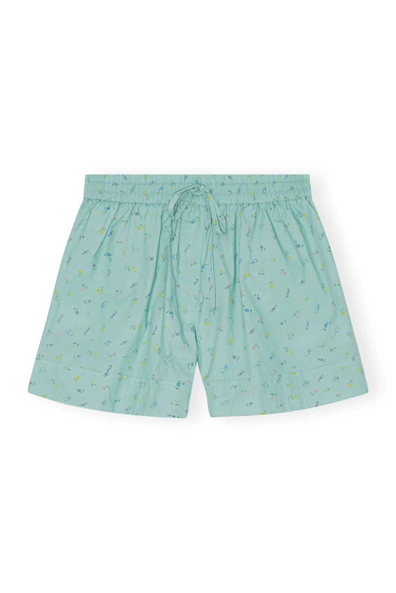 Outlet GANNI Bedruckte Elastische Shorts Aus Baumwolle Canton