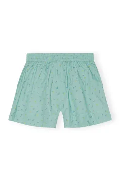 Outlet GANNI Bedruckte Elastische Shorts Aus Baumwolle Canton
