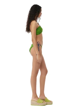 Shop GANNI Bedruckte Perlen-Bikinihose Aus Recyceltem Material Tender Shoots