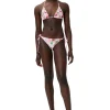 Shop GANNI Bedruckte String-Bikinihose Sugar Plum