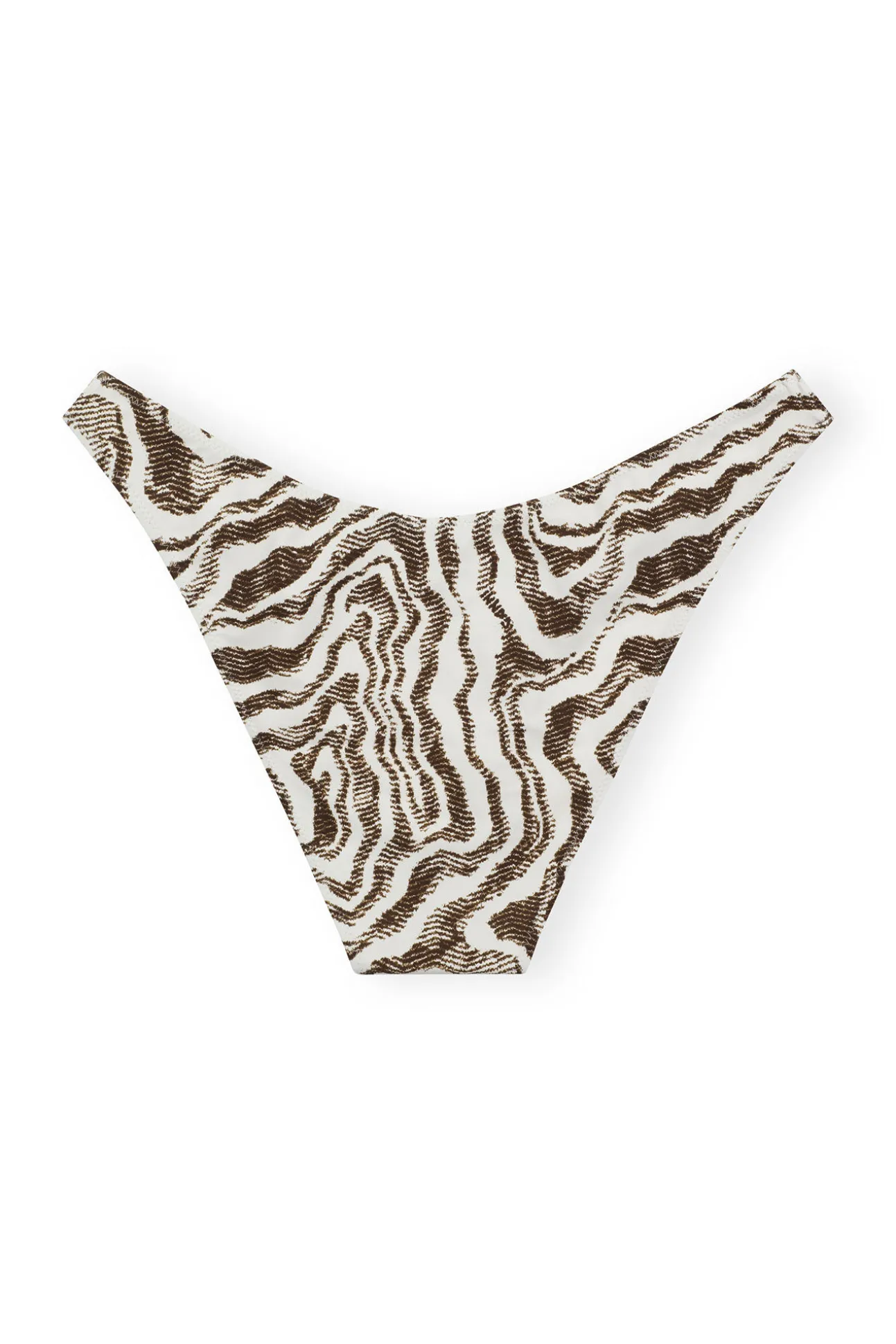Flash Sale GANNI Bedruckte, Tief Geschnittene Wave-Bikinihose Aus Recyceltem Material Egret
