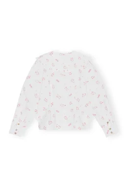 Store GANNI Bedrucktes Hemd Mit Ruschenkragen Aus Cotton Seedpearl