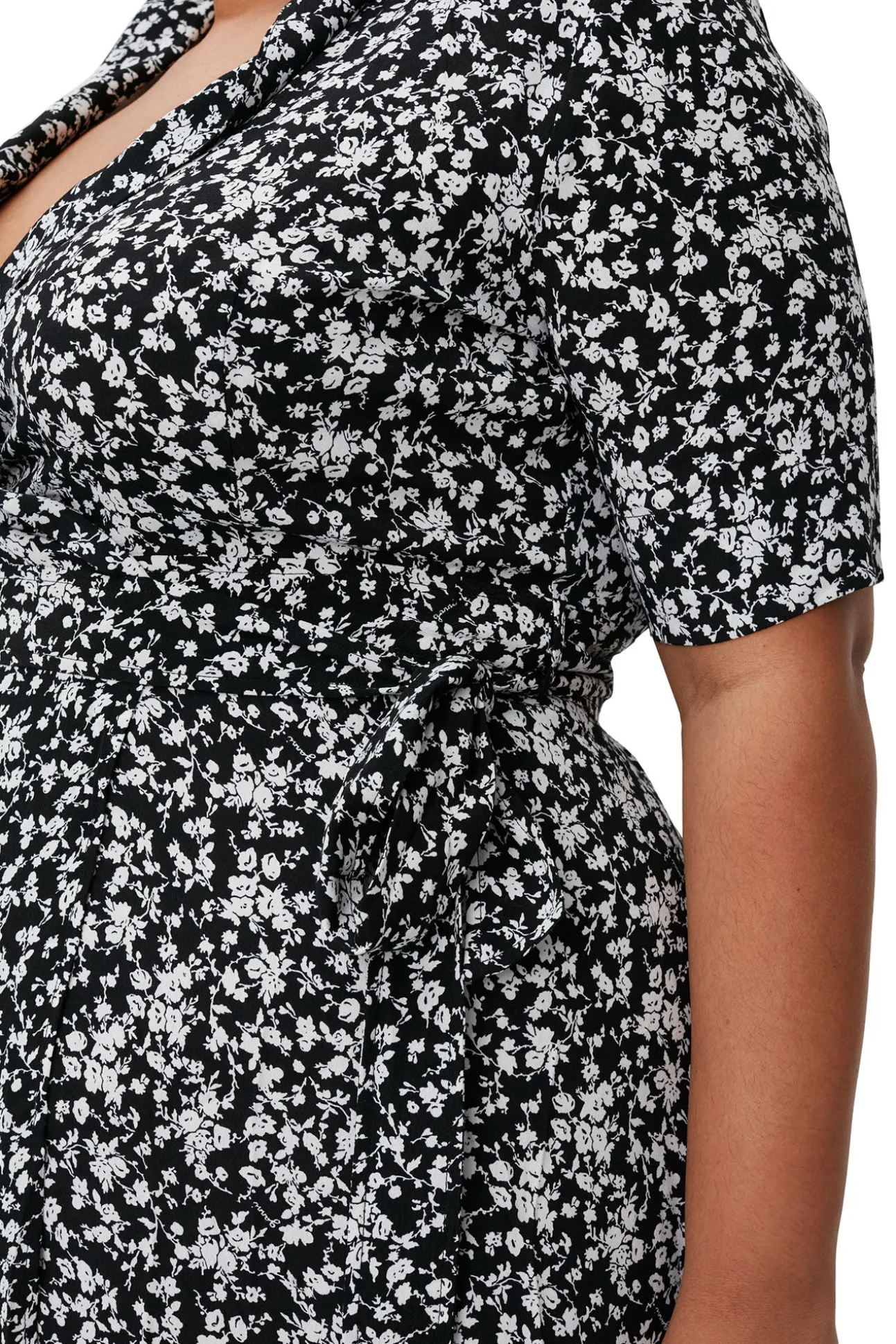 Discount GANNI Bedrucktes Krepp-Wickelkleid Black