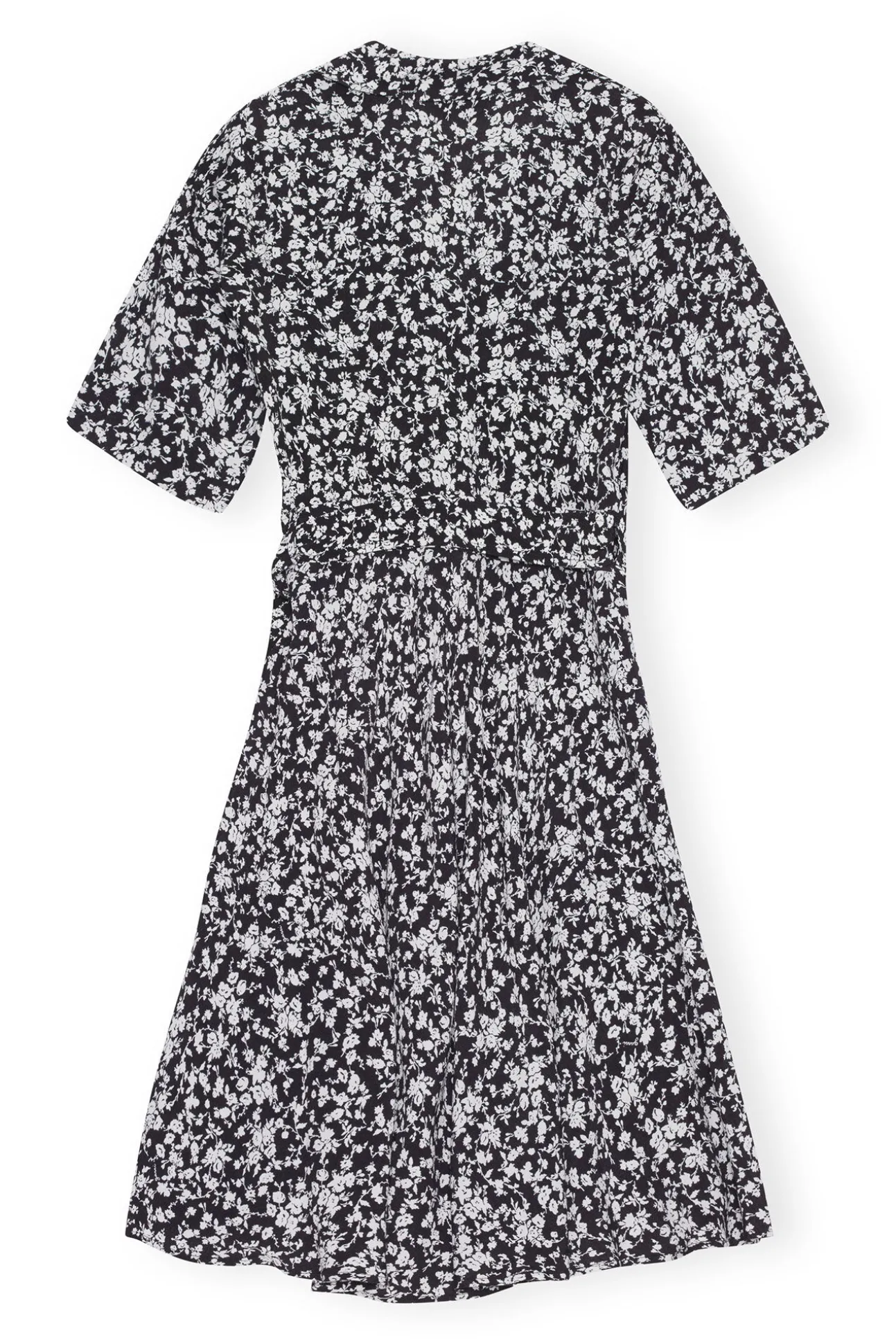 Discount GANNI Bedrucktes Krepp-Wickelkleid Black