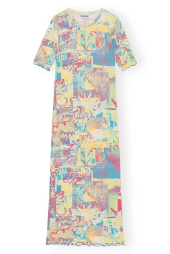Flash Sale GANNI Bedrucktes Maxikleid Aus Rib Jersey Multicolour