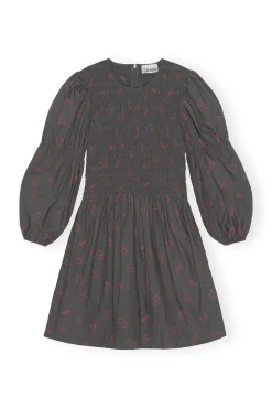 Cheap GANNI Bedrucktes Minikleid Aus Cotton Volcanic Ash