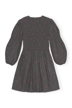 Cheap GANNI Bedrucktes Minikleid Aus Cotton Volcanic Ash
