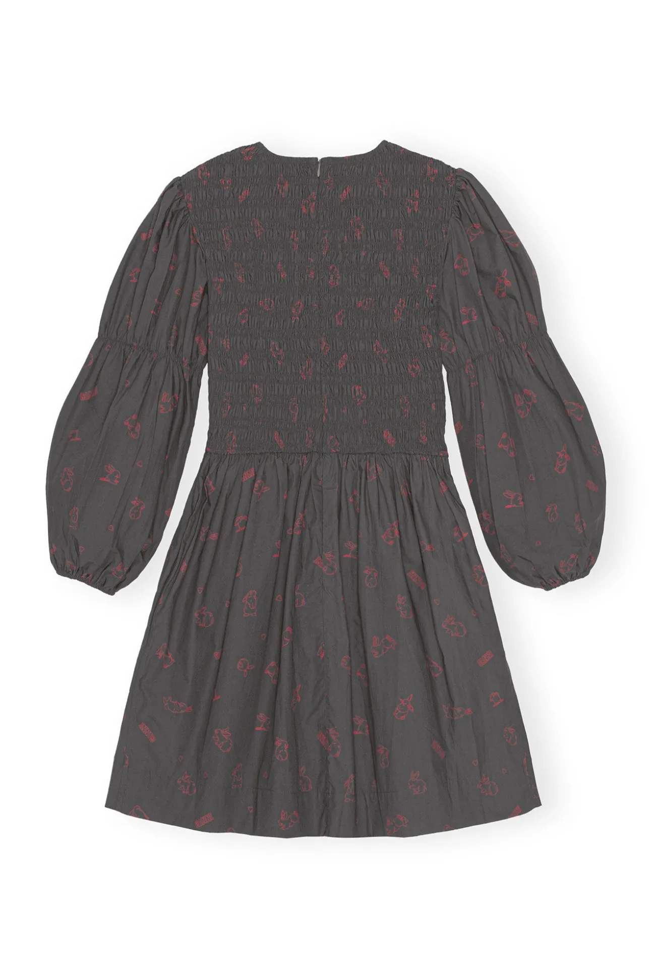 Cheap GANNI Bedrucktes Minikleid Aus Cotton Volcanic Ash