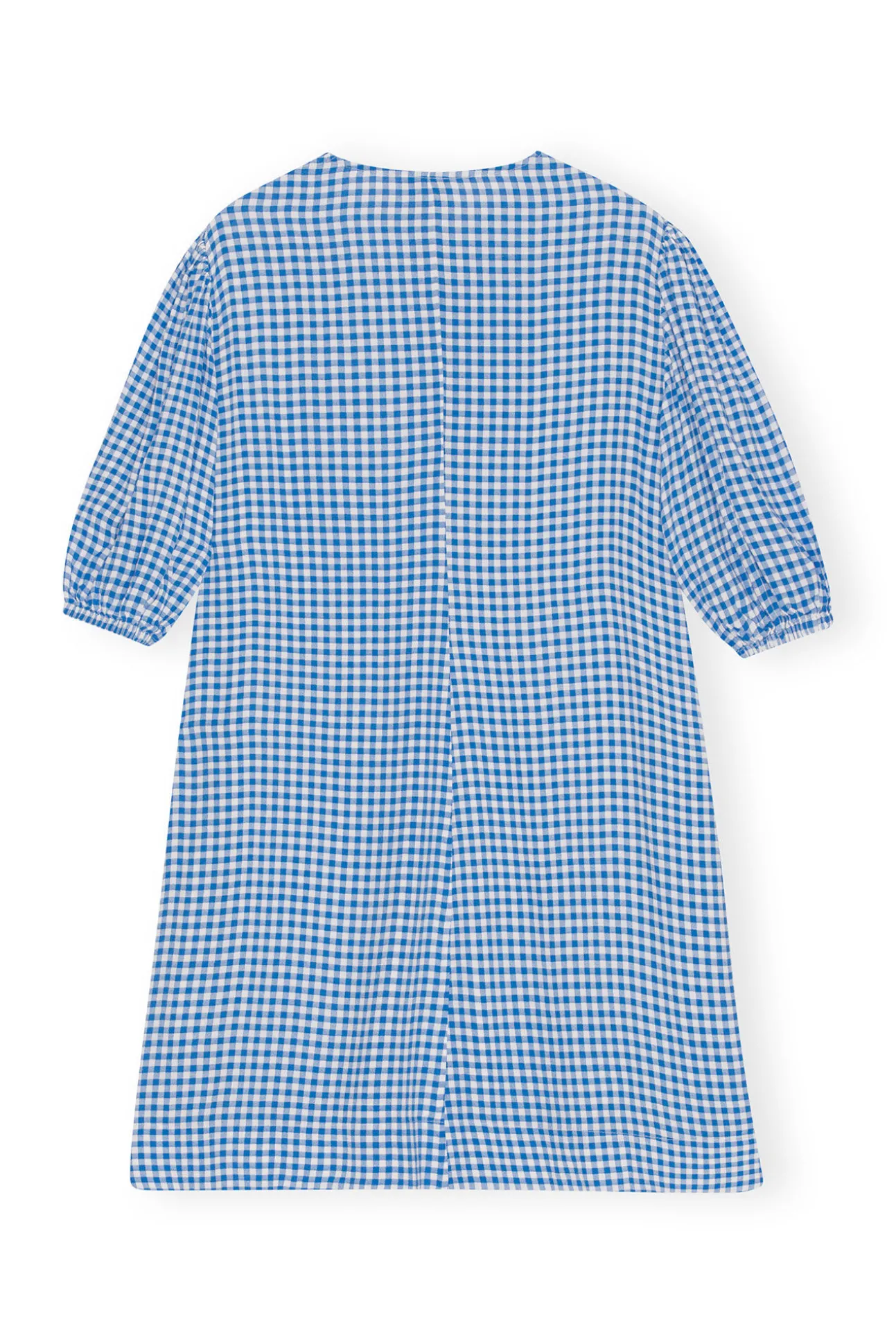 Fashion GANNI Bedrucktes Minikleid Aus Krepp Strong Blue