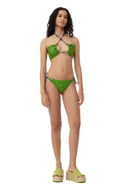 Online GANNI Bedrucktes Open-Bandeau-Bikinioberteil Aus Recyceltem Material Tender Shoots
