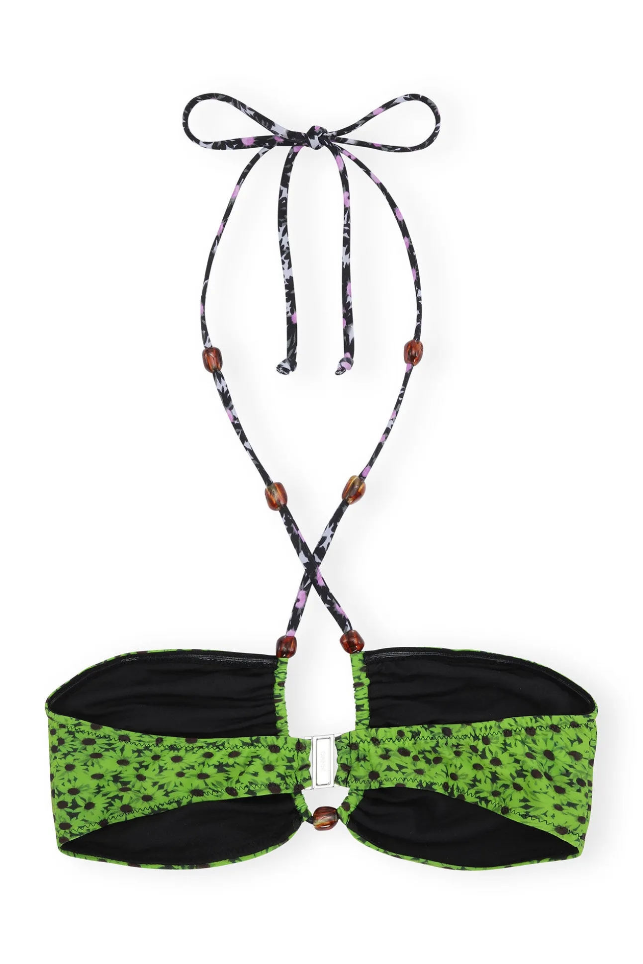Online GANNI Bedrucktes Open-Bandeau-Bikinioberteil Aus Recyceltem Material Tender Shoots