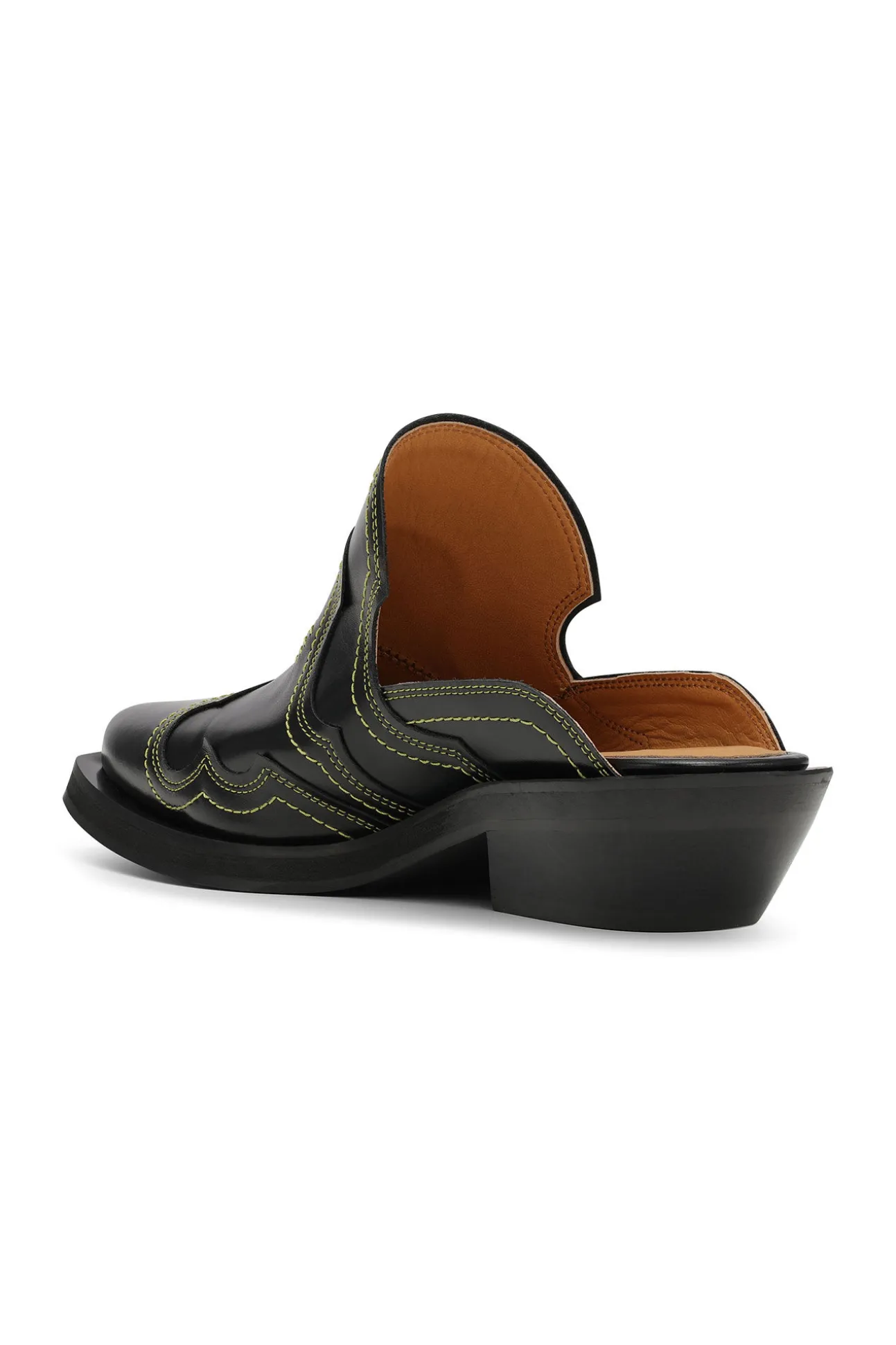 Online GANNI Bestickte Westernpantoletten Black/Yellow