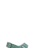 Sale GANNI Bestickte Westernsandalen Bottle Green