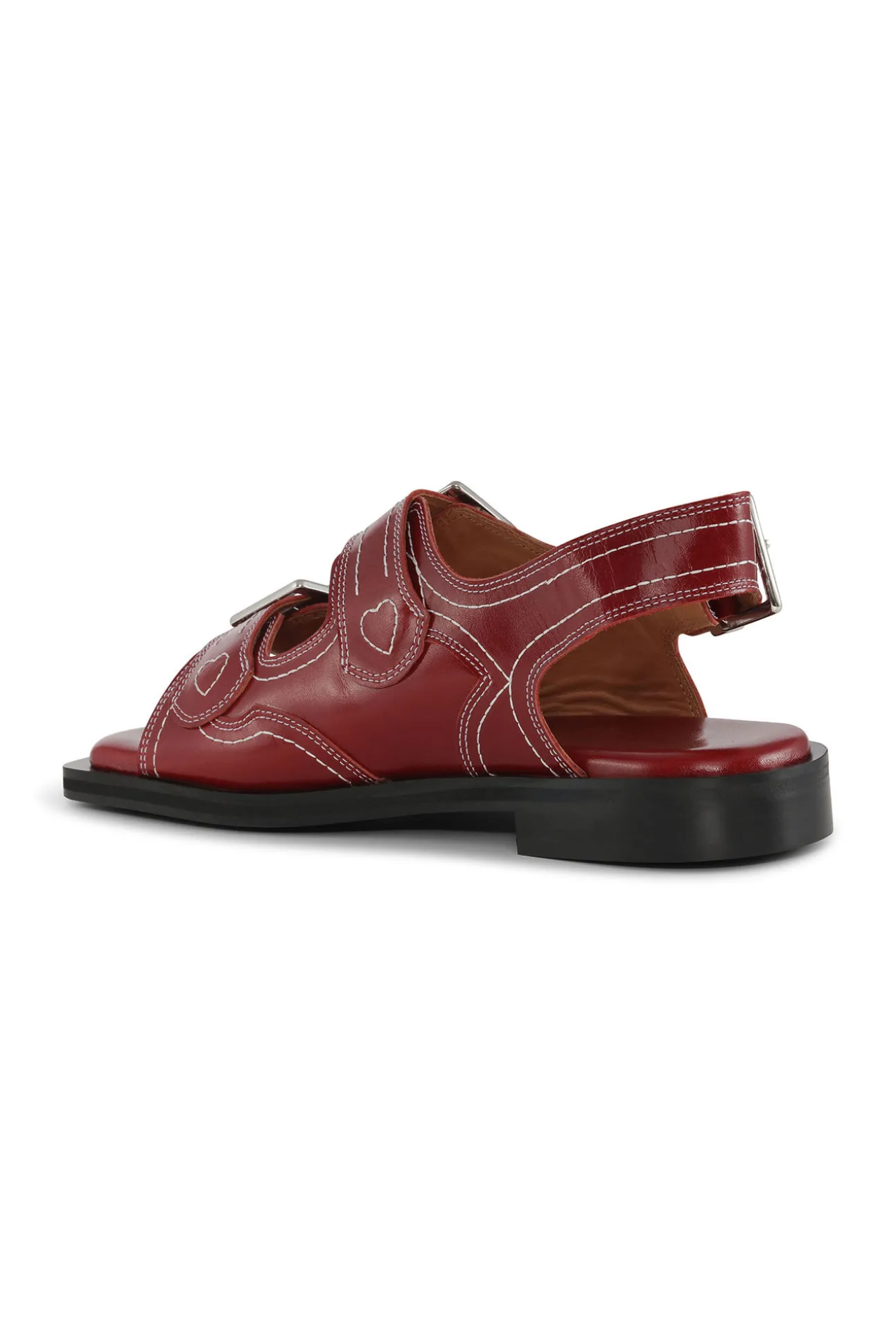 Flash Sale GANNI Bestickte Westernsandalen Barbados Cherry
