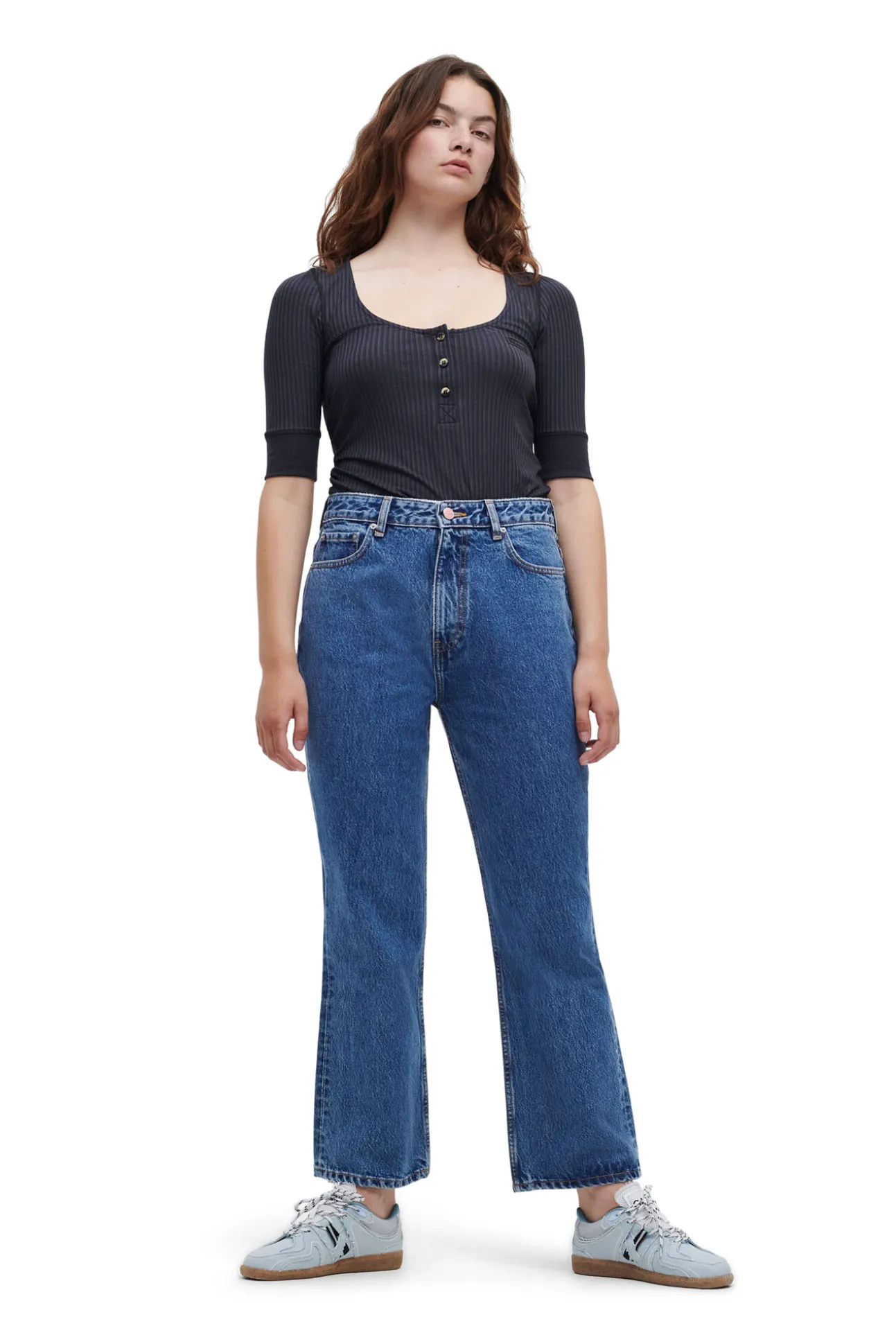 Cheap GANNI Betzy Jeans Mid Blue Stone