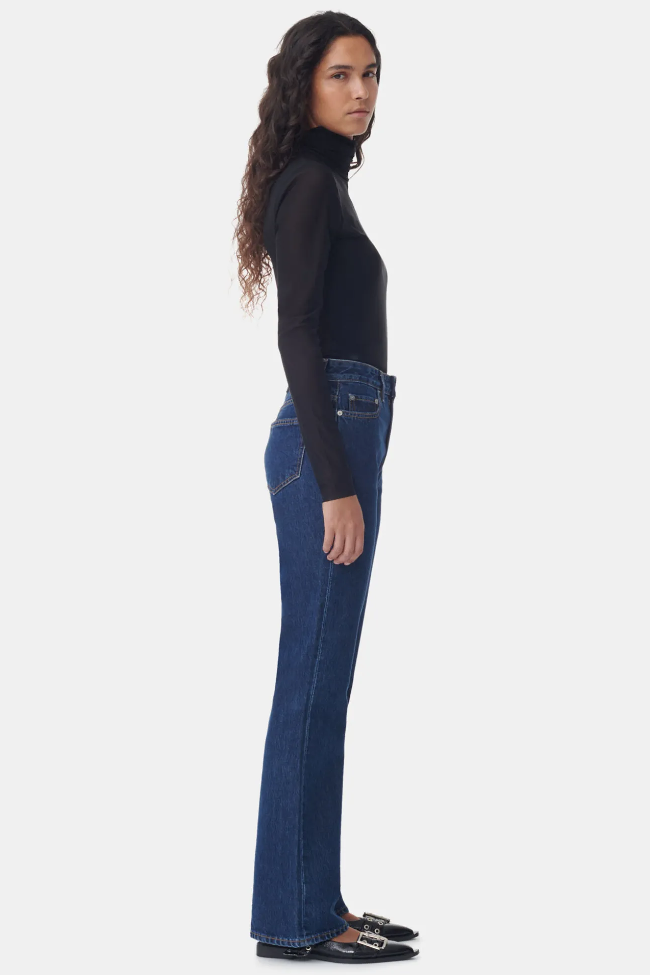 Store GANNI Betzy Jeans Dark Blue Stone