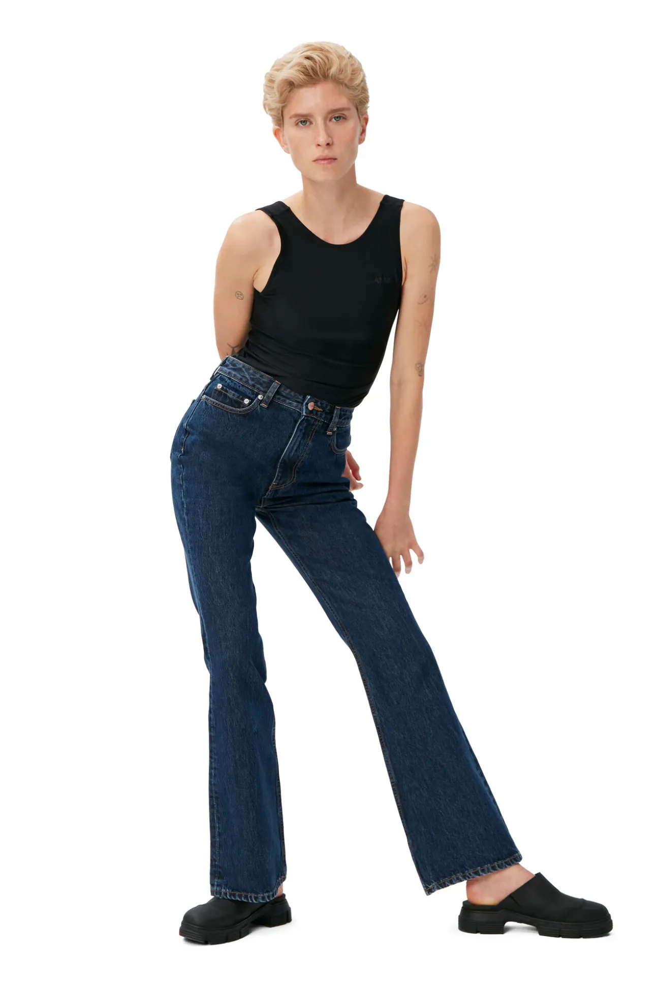 Store GANNI Betzy Jeans Dark Blue Stone