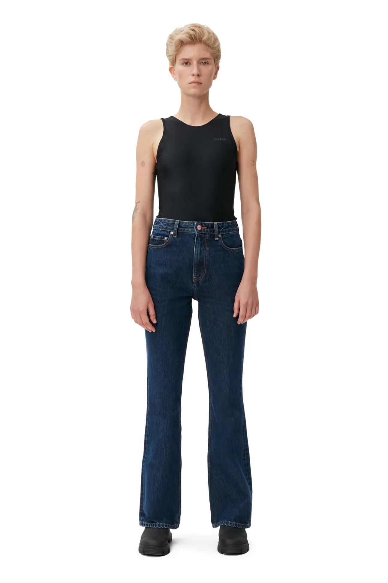 Store GANNI Betzy Jeans Dark Blue Stone