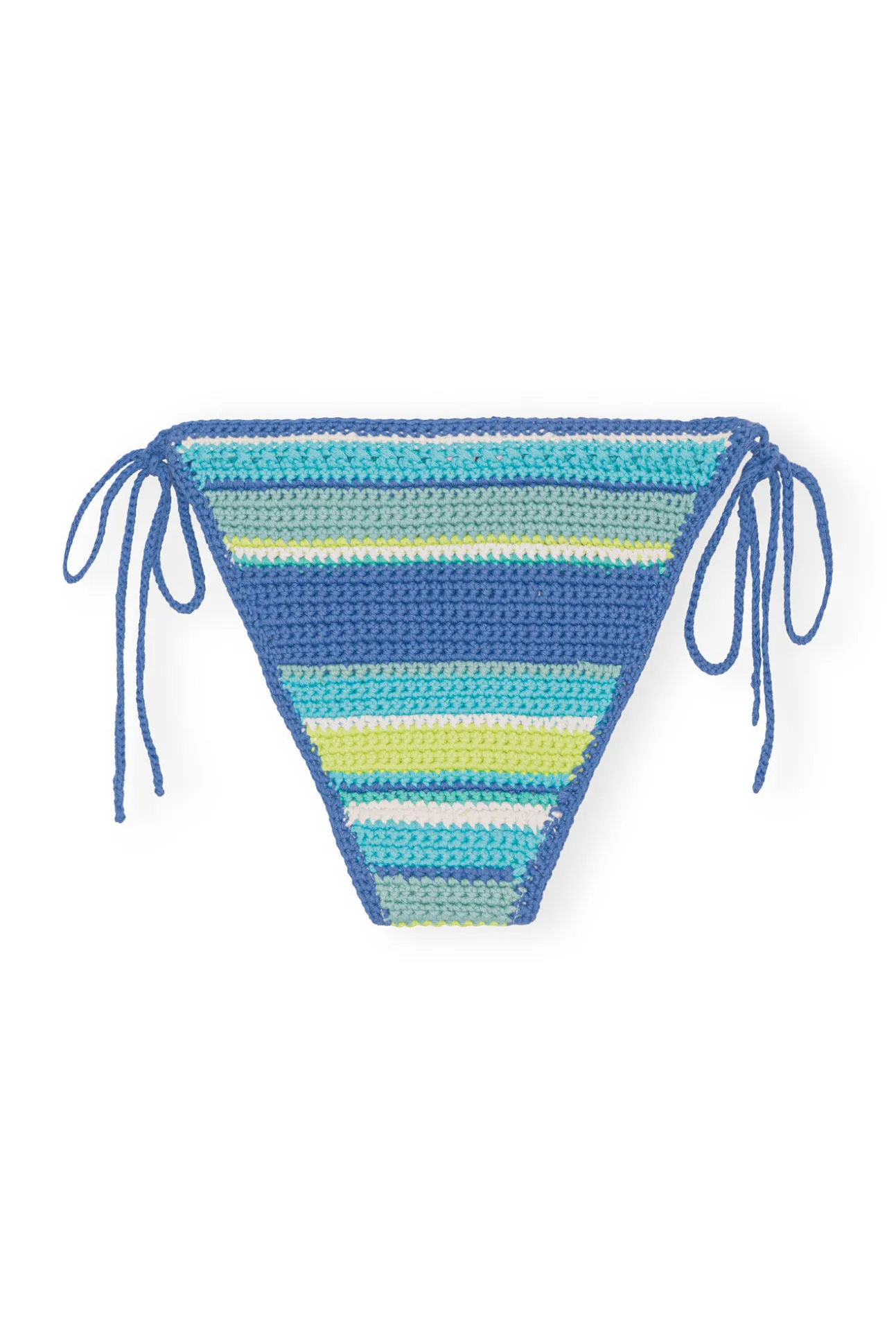 Clearance GANNI Blaue Gehakelte String-Bikinihose Blue Curacao