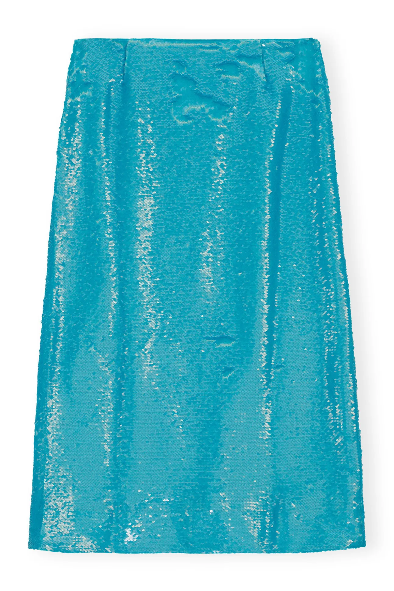 Fashion GANNI Blauer Paillettenrock Blue Curacao