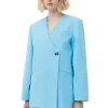 Flash Sale GANNI Blazer Aus Cotton-Anzugstoff Im Boxy-Stil Ethereal Blue