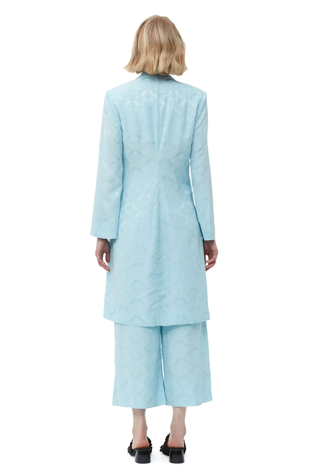 Hot GANNI Blazerkleid Aus Viscose-Jacquard Corydalis Blue