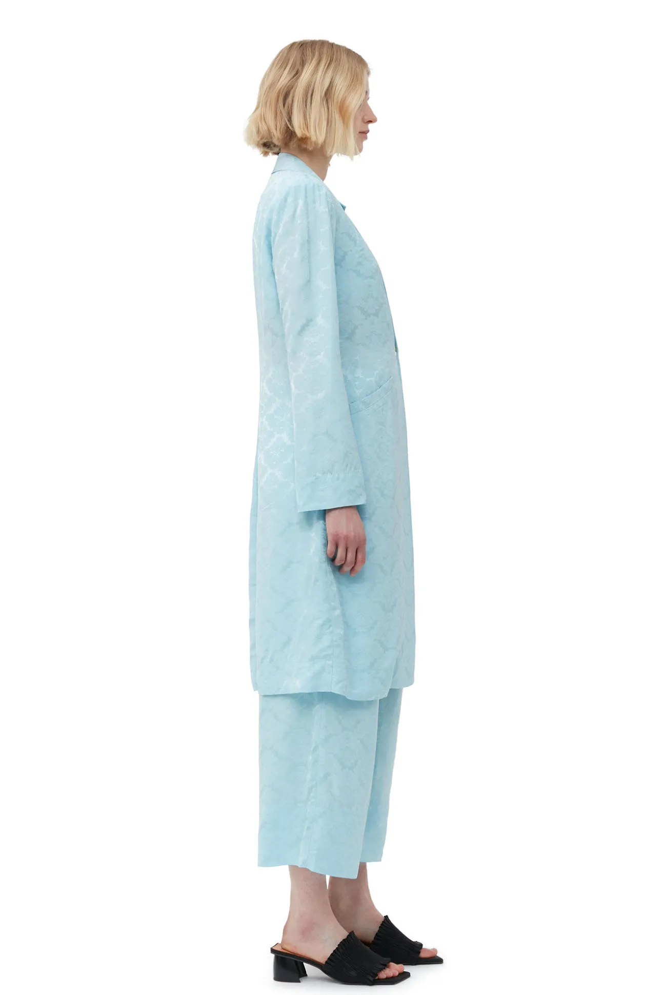 Hot GANNI Blazerkleid Aus Viscose-Jacquard Corydalis Blue