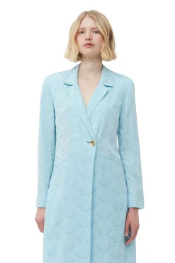 Hot GANNI Blazerkleid Aus Viscose-Jacquard Corydalis Blue